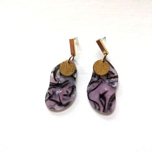 Purple and gold earrings